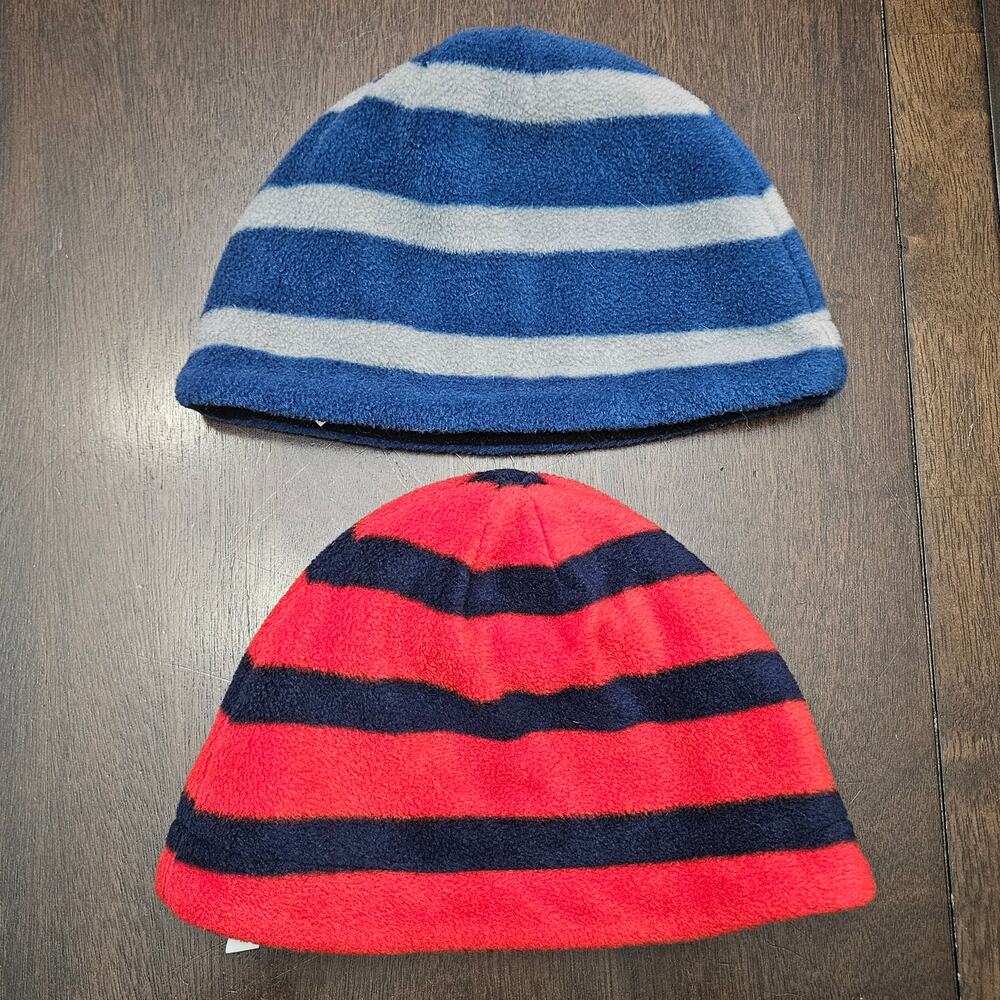 Hanna Andersson Winter Beanie Hats Boys S Lot of 2 Reversible Striped Outdoor